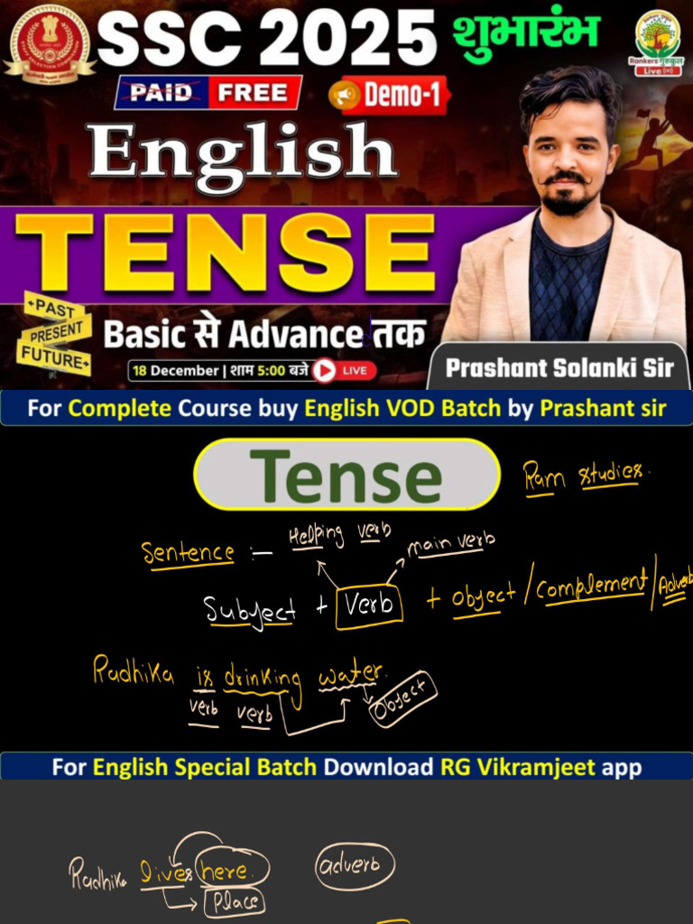 Tense 01 (Class Notes) | PDF