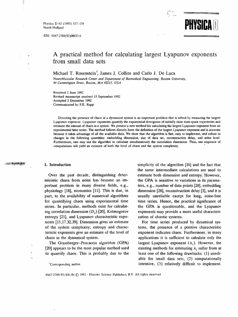 Calculating Lyapunov Exponents Efficiently | PDF | Chaos Theory ...