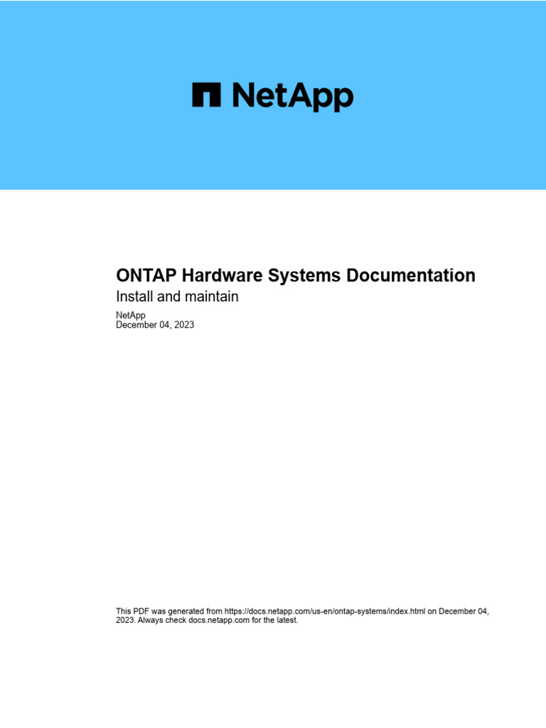 ONTAP Hardware Systems Guide | PDF | Booting | Computer Network