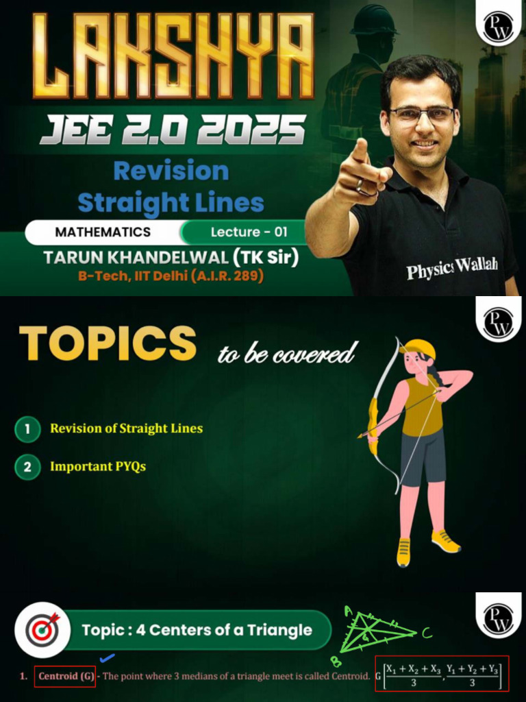 Straight Lines 01: Class Notes | PDF