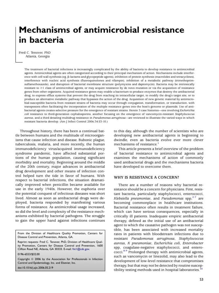 Antimicrobial Resistance Mechanisms in Bacteria | PDF | Antimicrobial ...