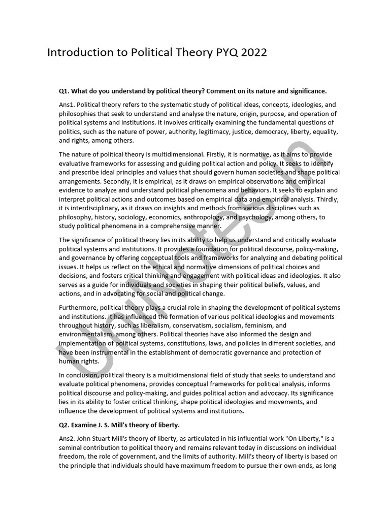 Political Theory Overview and Key Concepts | PDF | Equal Opportunity ...