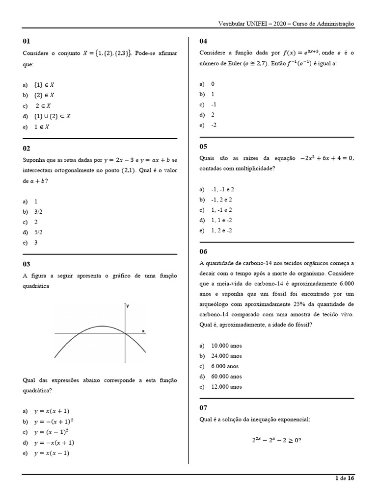 Questões do Vestibular UNIFEI 2020 | PDF | Gramática | Comunicação humana