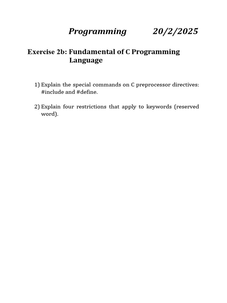 2b Fundamentals of C Programming | PDF