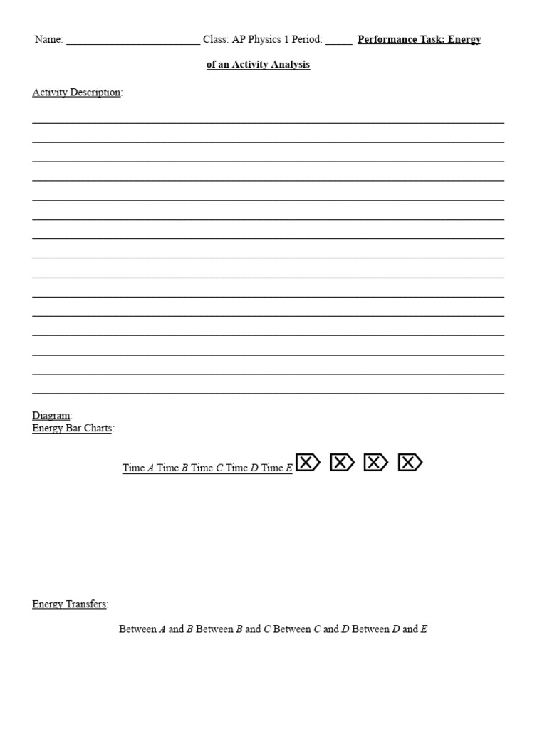 AP Physics Energy Analysis Task | PDF | Force | Mechanics