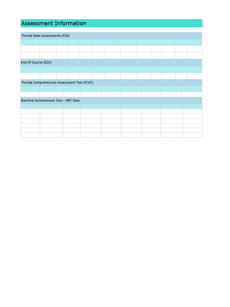 Florida Student Assessment Scores Summary Pdf