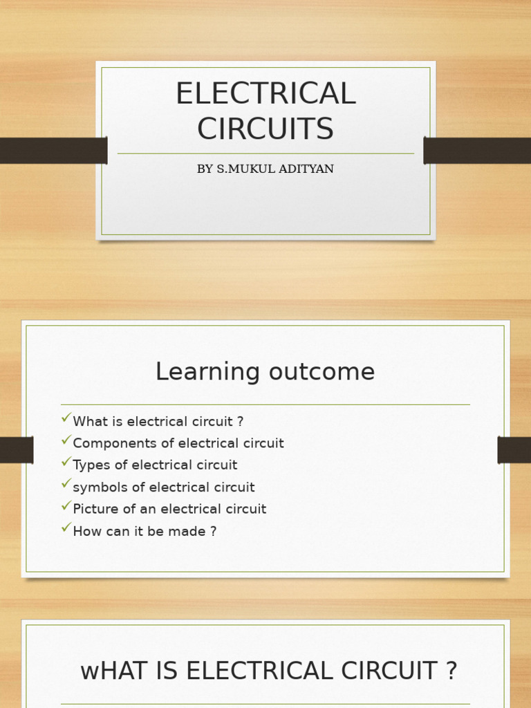 Electrical Circuits Ppt | PDF | Series And Parallel Circuits ...