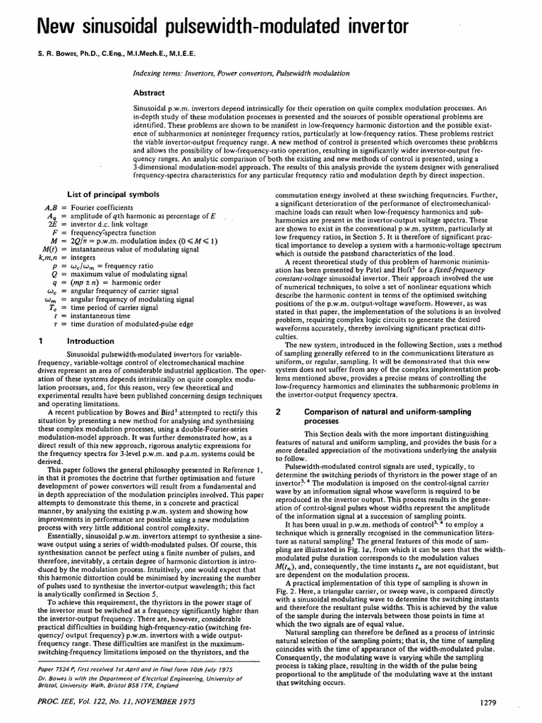Advanced Sinusoidal PWM Inverter Control | PDF | Modulation | Power ...