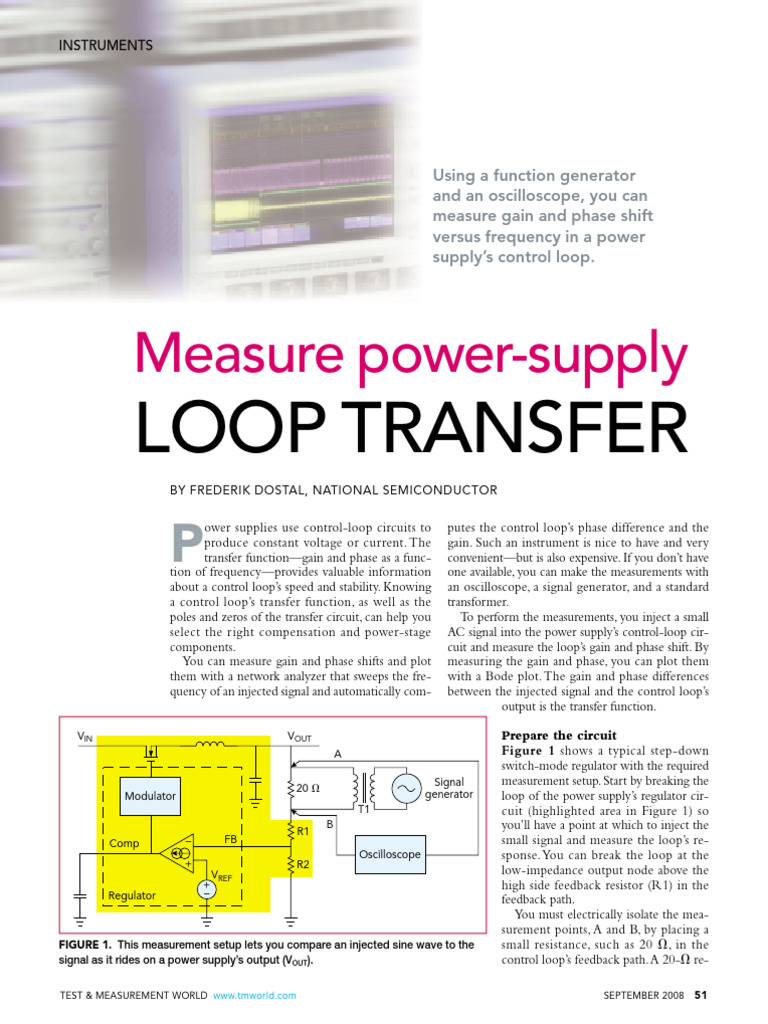 Measure Power Supply Control Loop | PDF | Decibel | Amplitude