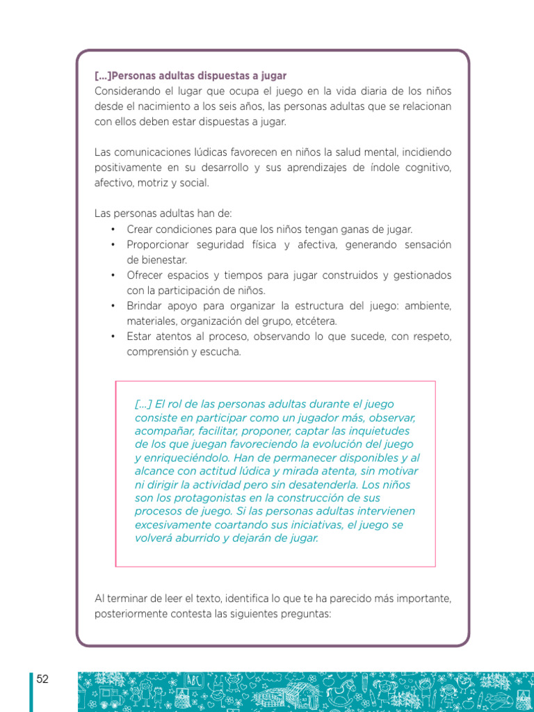 El Juego | PDF | Educación de la primera infancia | Aprendizaje