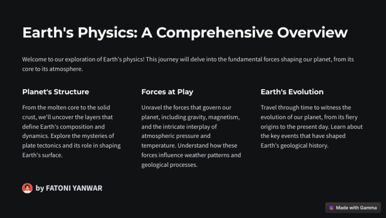 Earths Physics A Comprehensive Overview | PDF