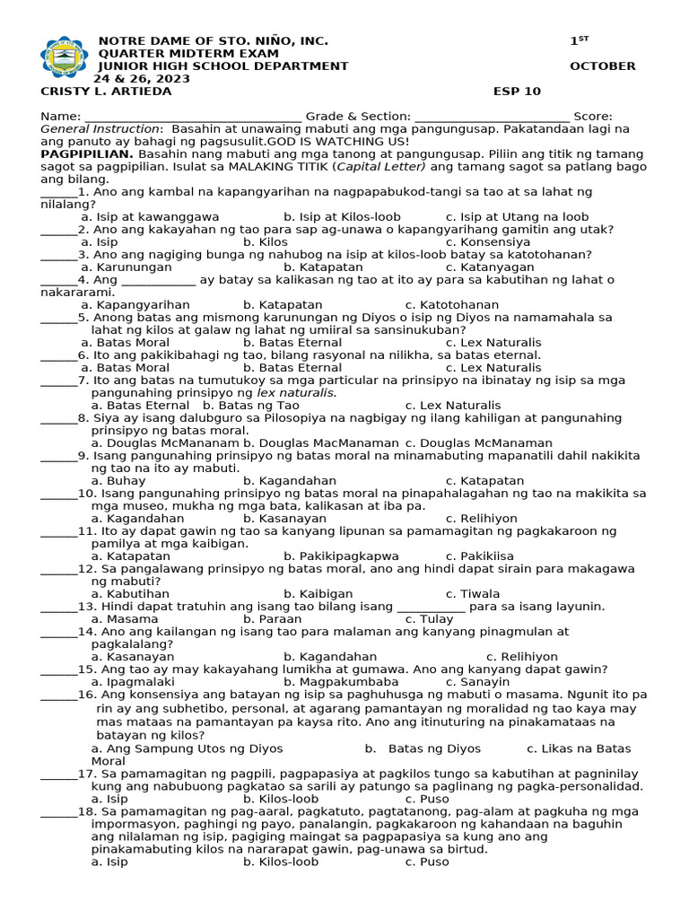 ESP 10 Final | PDF