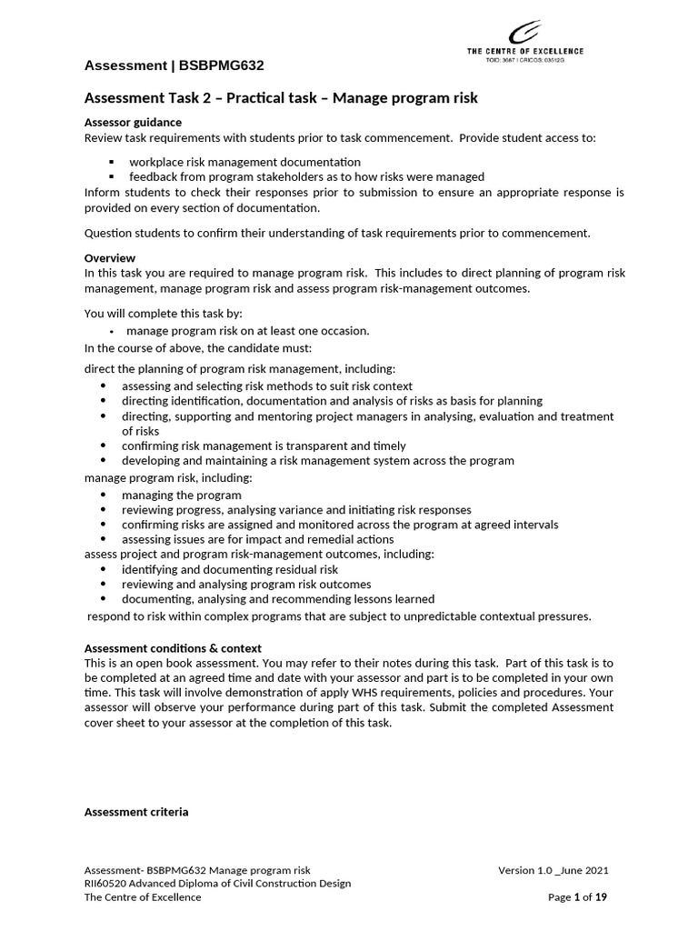 Manage Program Risk Assessment Guide | PDF | Risk | Risk Management