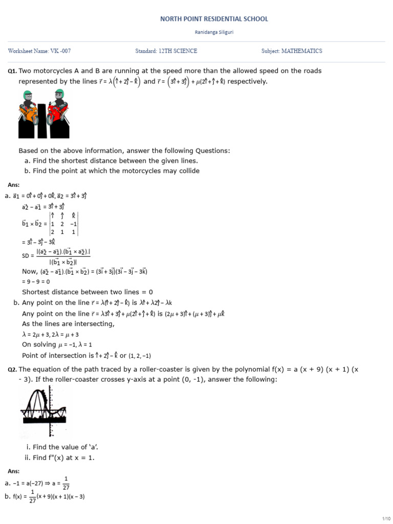 12th Science Mathematics Worksheet VK-007 | PDF | Interest | Function ...