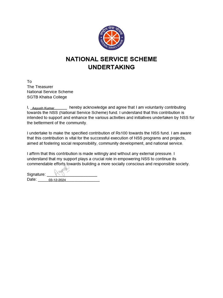 NSS Undertaking 2 | PDF