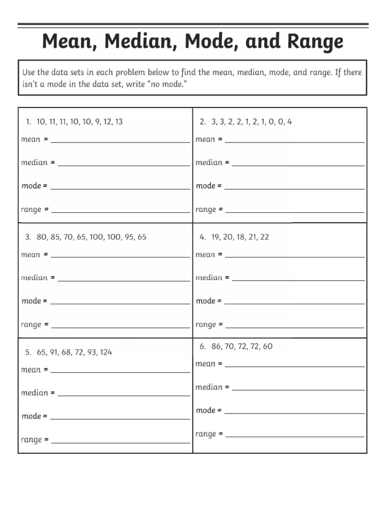 Calculate mode median mean and range 1 pdf