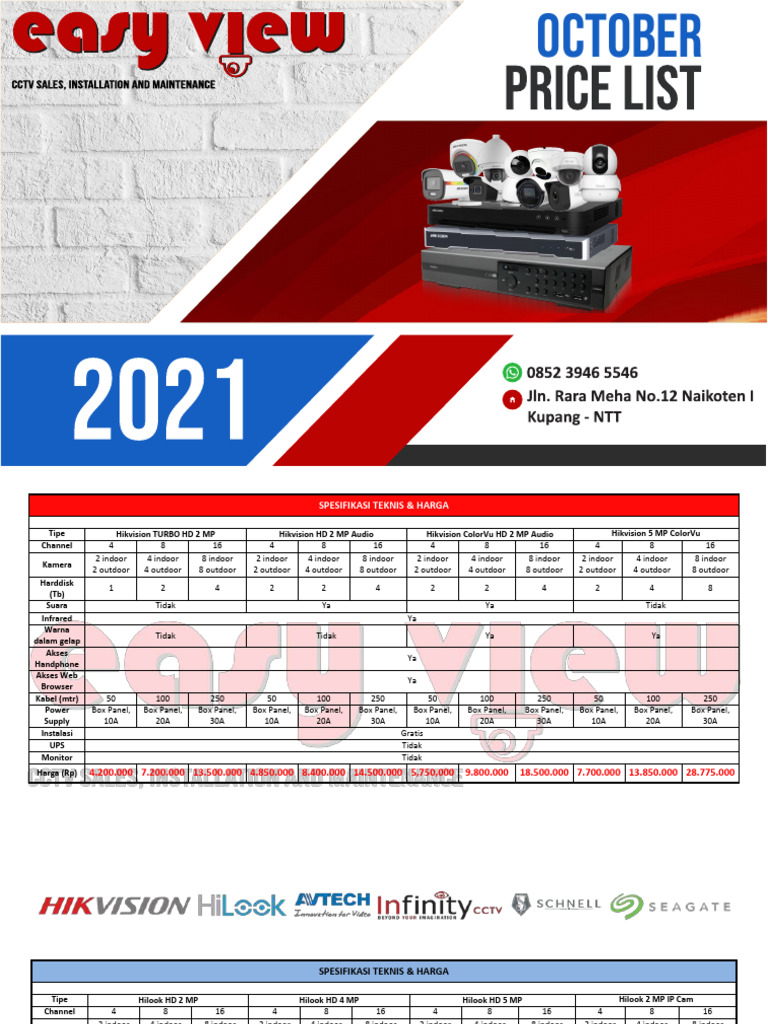 Daftar Harga dan Spesifikasi CCTV | PDF