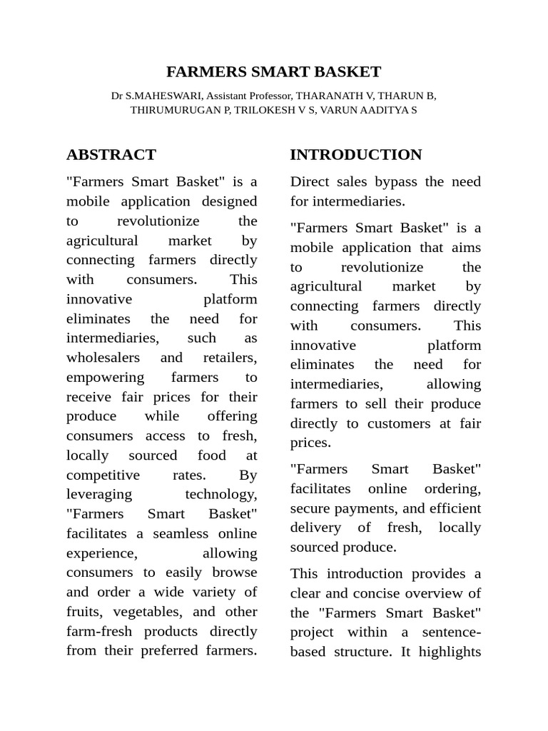 FARMERS SMART BASKET | PDF | Performance Indicator | Marketing