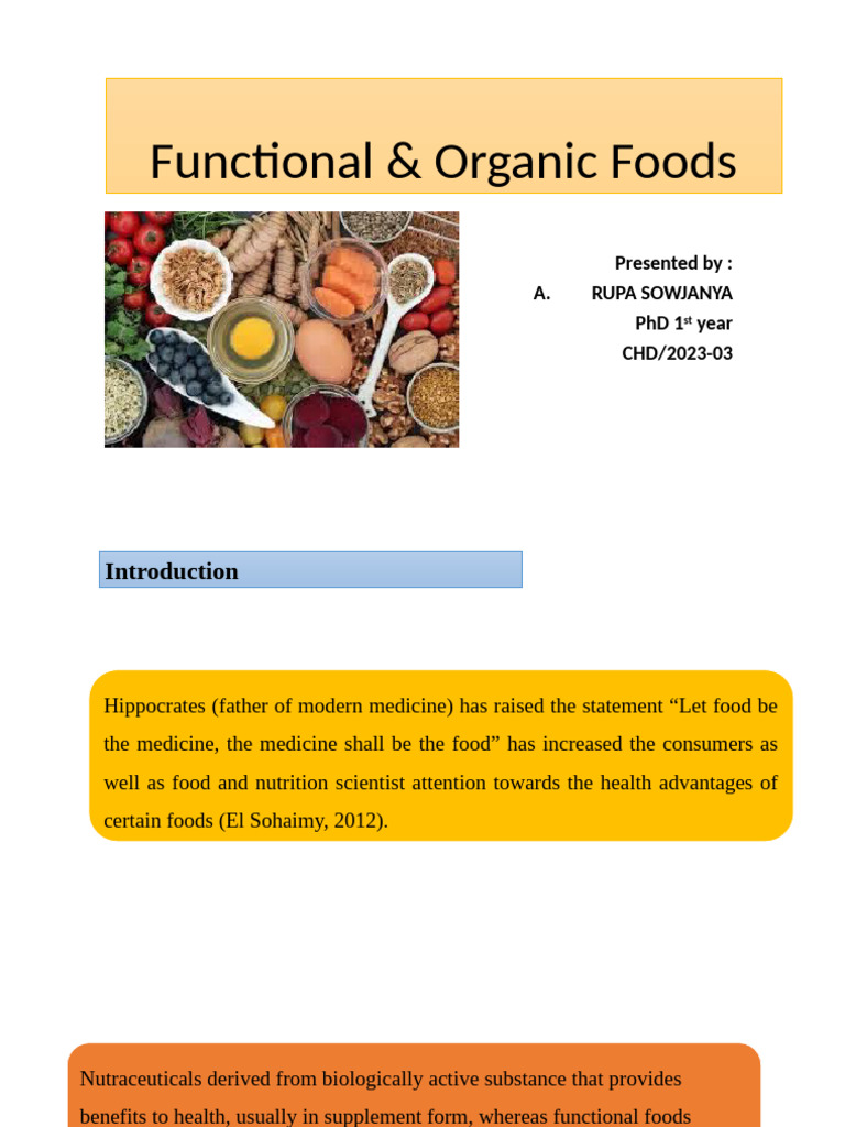 organic, functional foods | PDF | Organic Foods | Foods