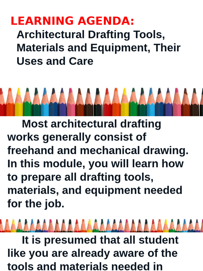 1 Architectural Drafting Tools Materials and Equipment | PDF | Drawing ...