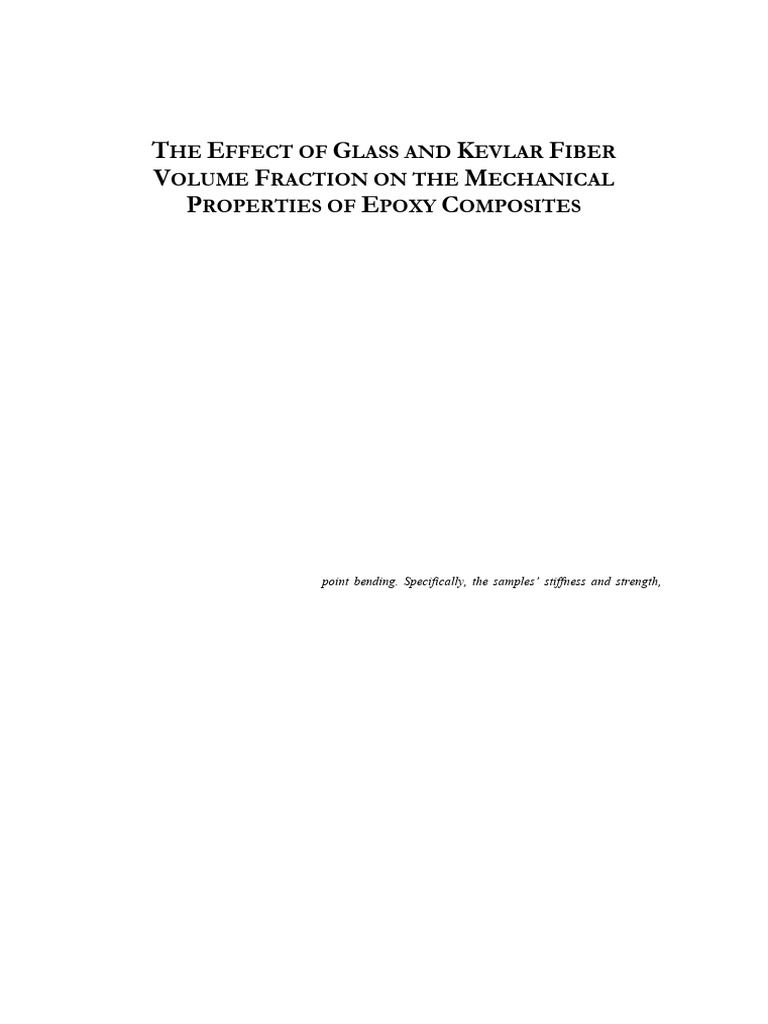 The Effect of Glass and Kevlar Fiber Volume Fraction On The Mechanical ...