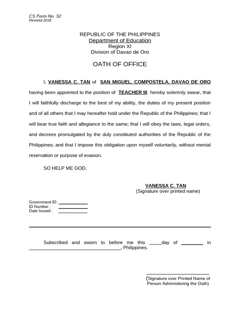 Oath of Office Updated | PDF