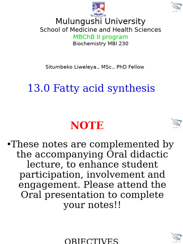 Fatty Acid Synthesis Overview and Regulation | PDF | Cholesterol ...