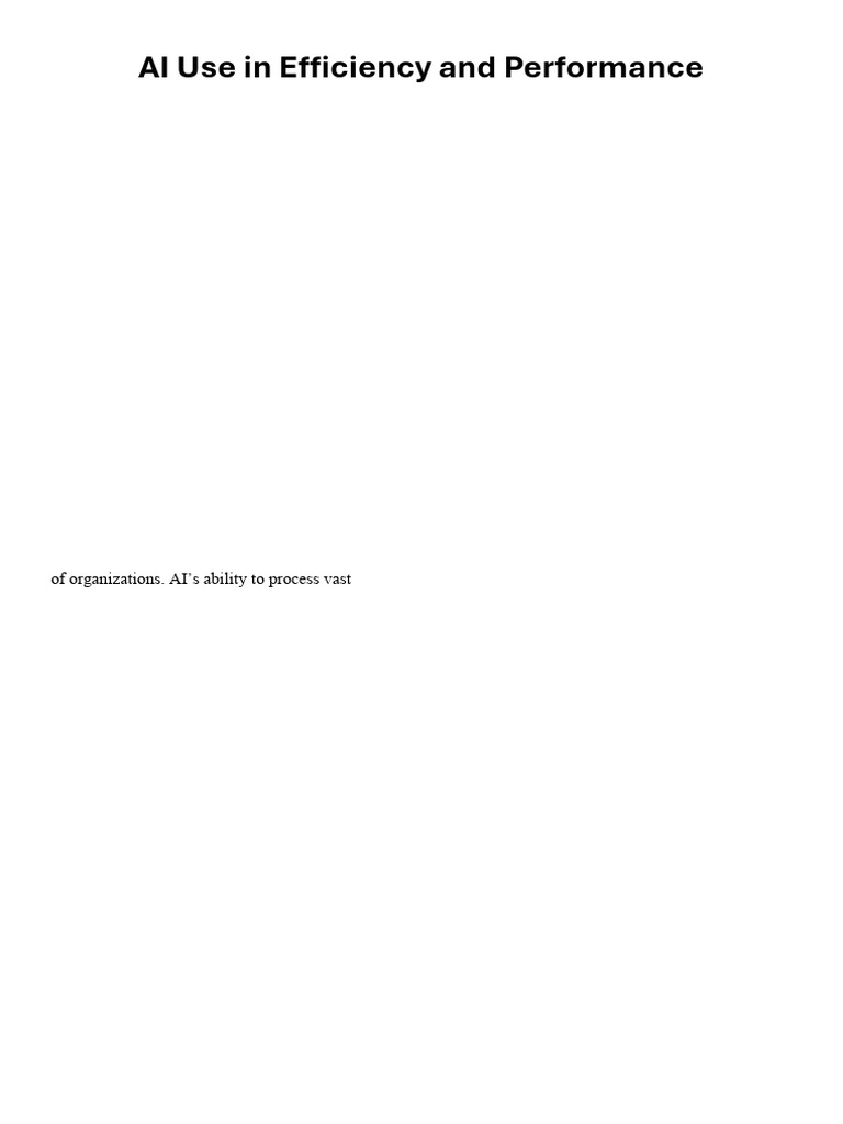 AI Use in Efficiency and Performance | PDF | Artificial Intelligence ...