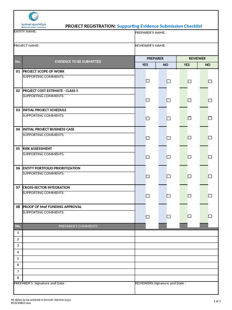PMF-003-PLC-002 - 02 Project Registration Check List | PDF