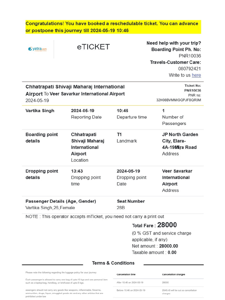 Flight Ticket | PDF