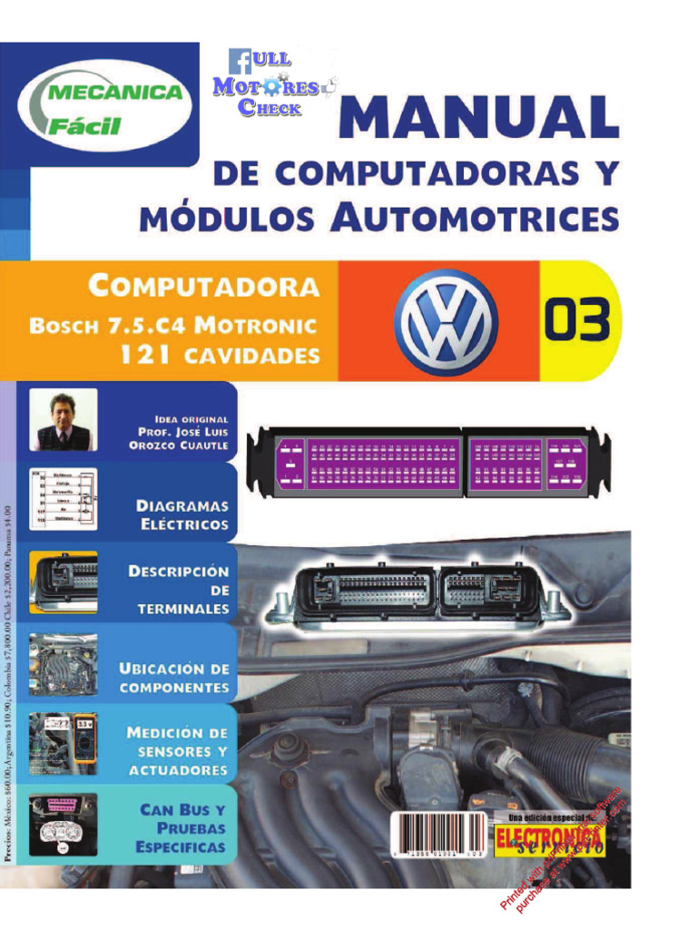 VW Bosch 7.5 c4 Motronic 121 Cavidades - Full Motores Check | PDF