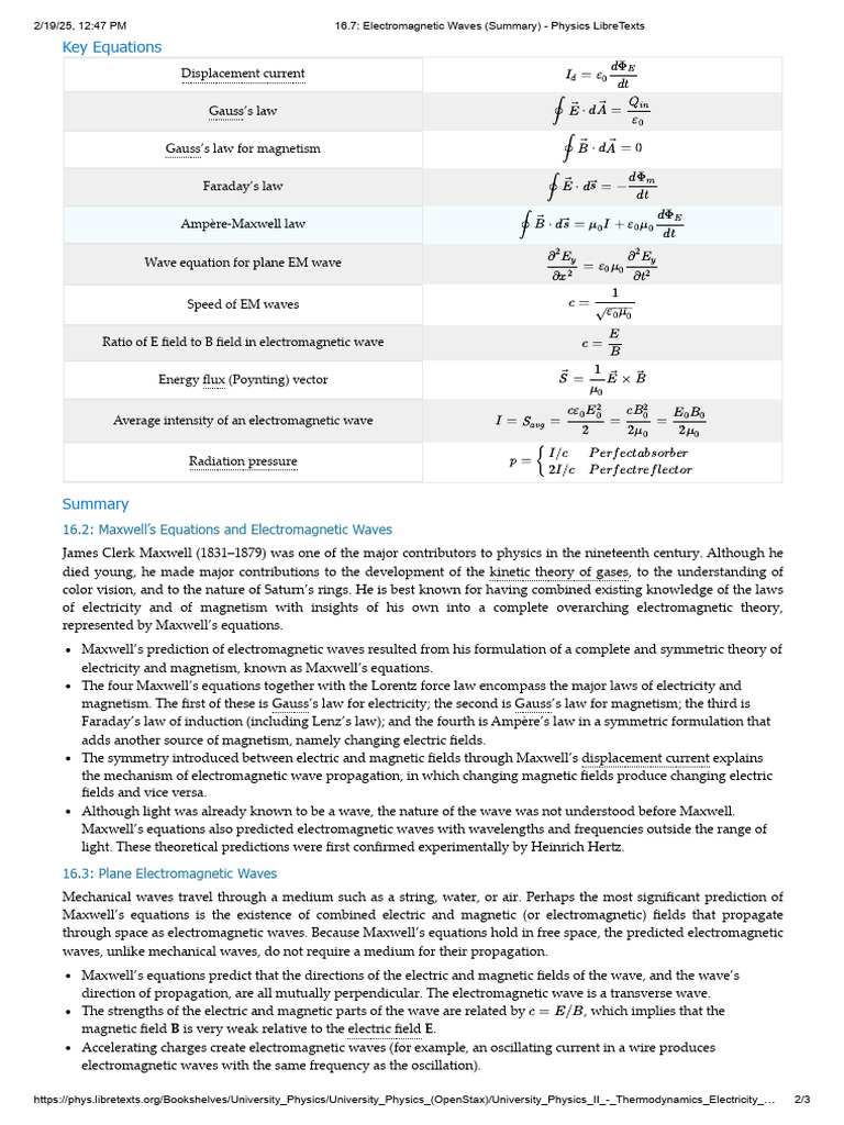 Electromagnetic Waves Overview | PDF | Maxwell's Equations | Waves