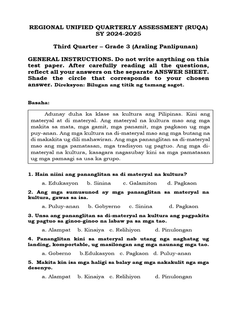 AP - G3 - Test Questionnaire Q3 | PDF