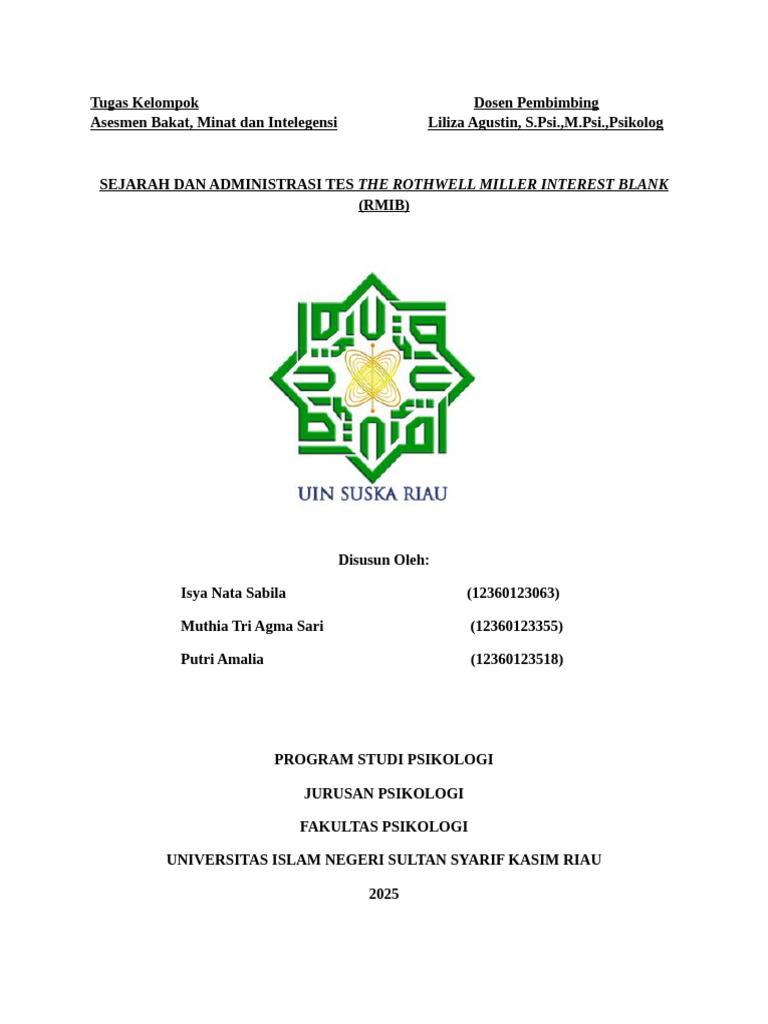 Sejarah dan Fungsi Tes RMIB dalam Karir | PDF