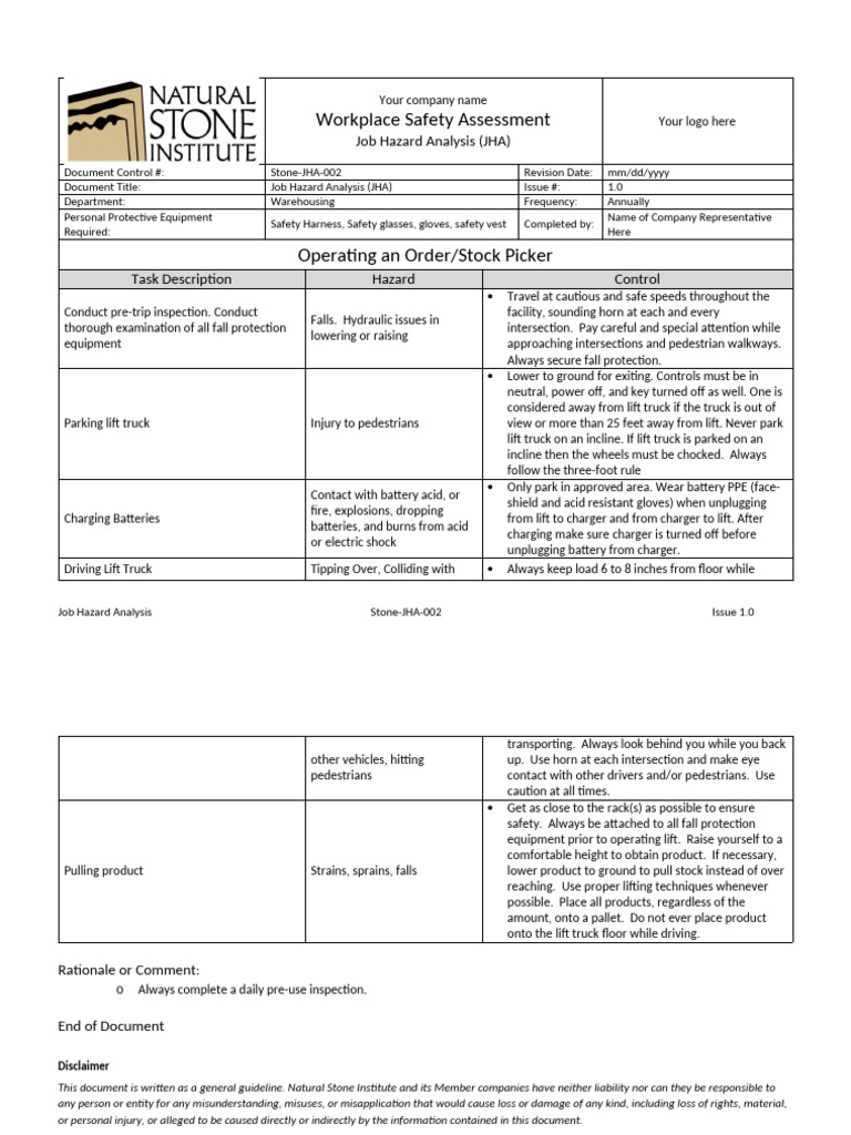 Order Picker Safety Guidelines | PDF | Forklift | Personal Protective ...