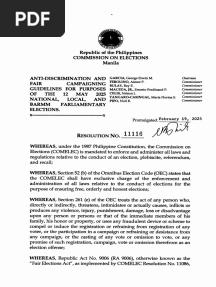 Formal Reso No. 11116
