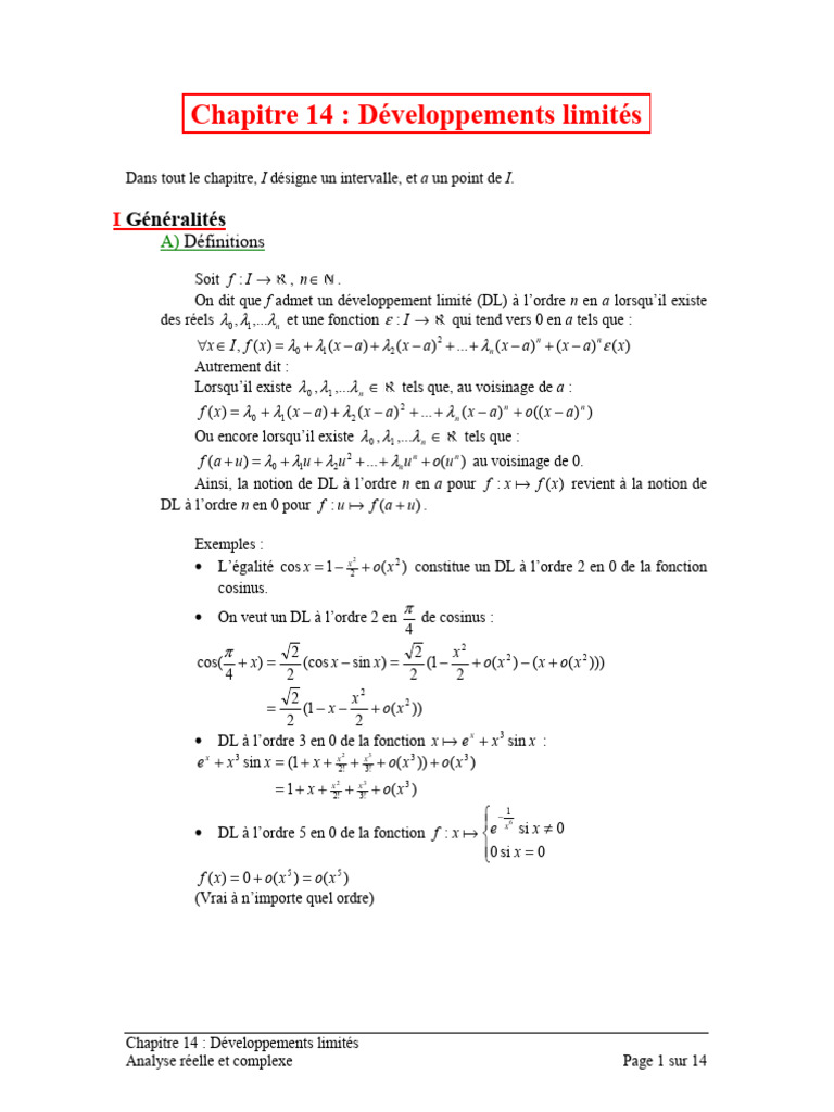 Développements Limités | PDF