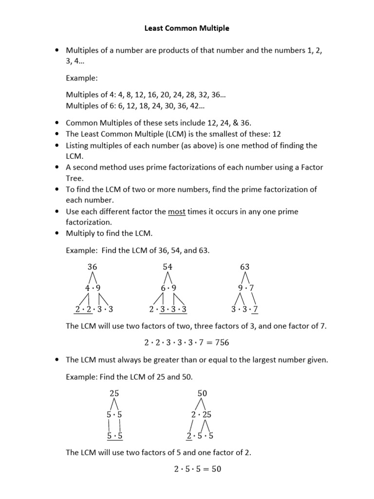 Least Common Multiple 3 | PDF
