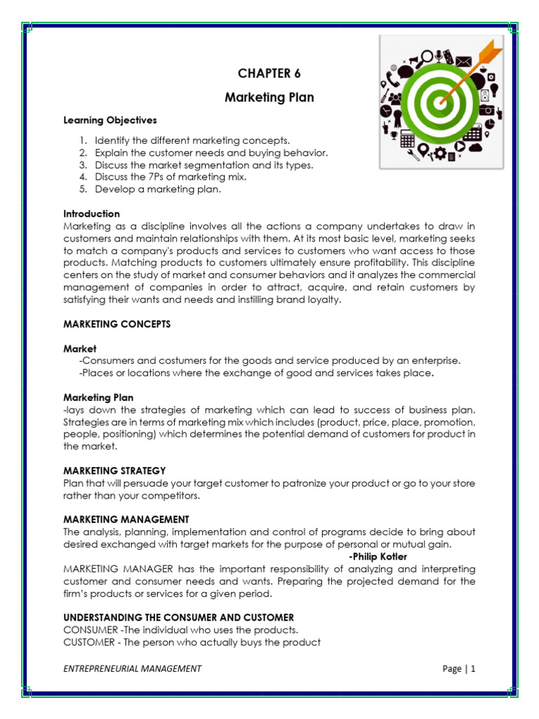 Marketing Plan Essentials for Entrepreneurs | PDF | Marketing | Pricing