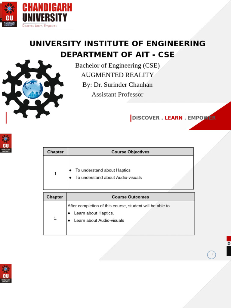 AR Unit-1 Lec (12,13,14) Updated | PDF | Virtual Reality