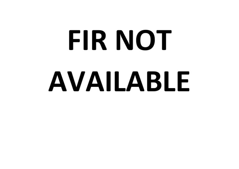 Fir Not Available | PDF