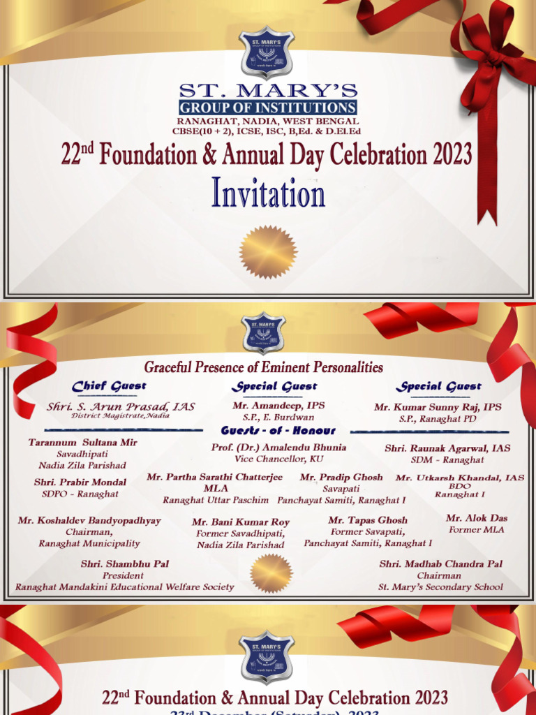 InvitationCard FoundationDay, 2023 | PDF