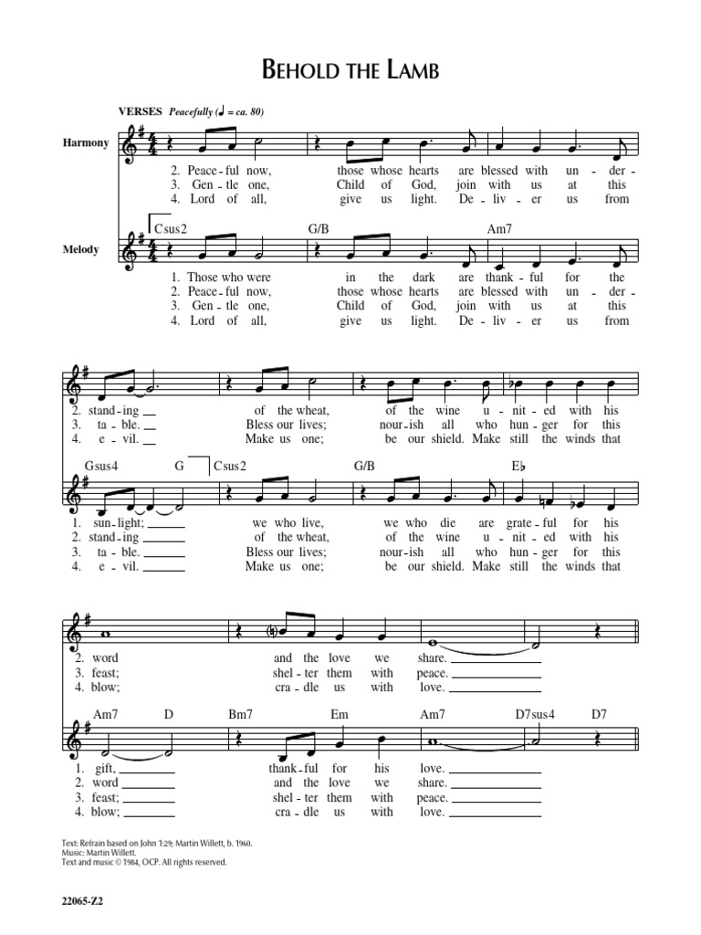 Behold the Lamb Song Lyrics | PDF