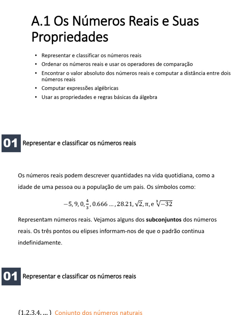 Propriedades dos Números Reais | PDF | Números | Número real