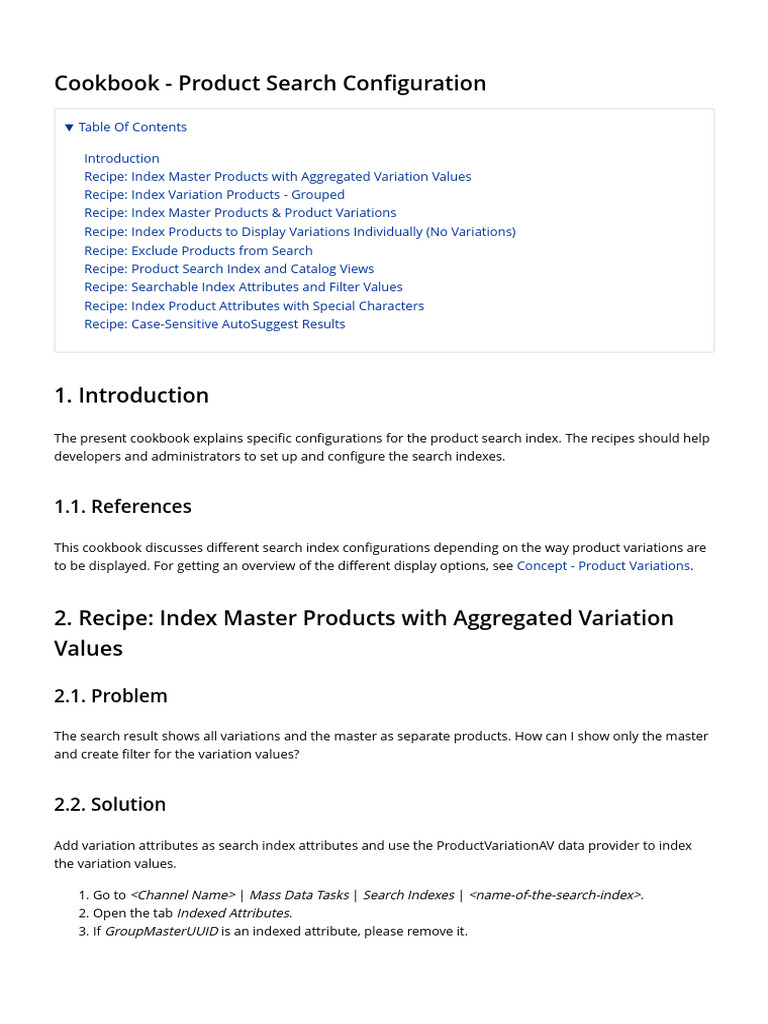 Cookbook - Product Search Configuration | PDF | Data Type | Search ...