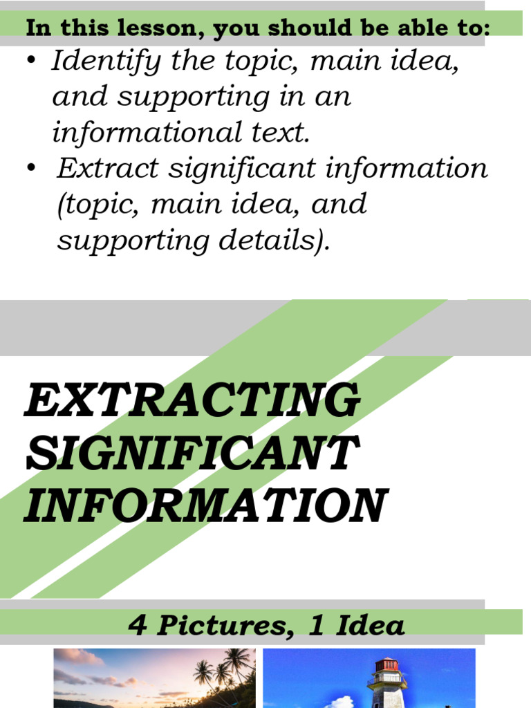 Extracting Main Ideas in Texts | PDF