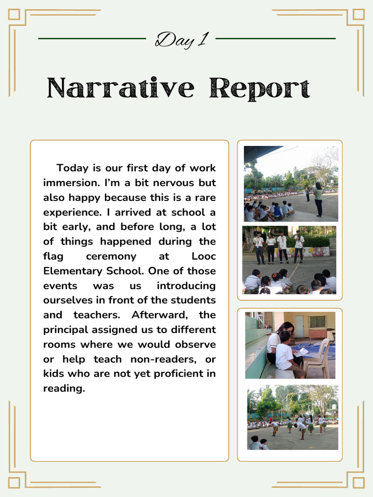 Work Immersion: A Narrative Journey | PDF