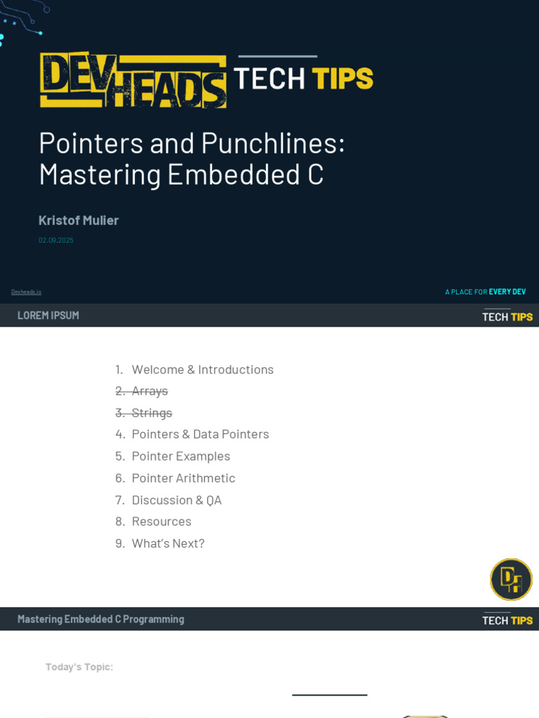 Final Tech Tips Presentation Mastering Embedded c Pointers f | PDF ...