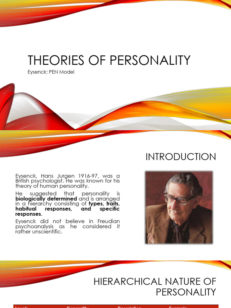Theories of Personality - PEN Model | PDF | Extraversion And ...