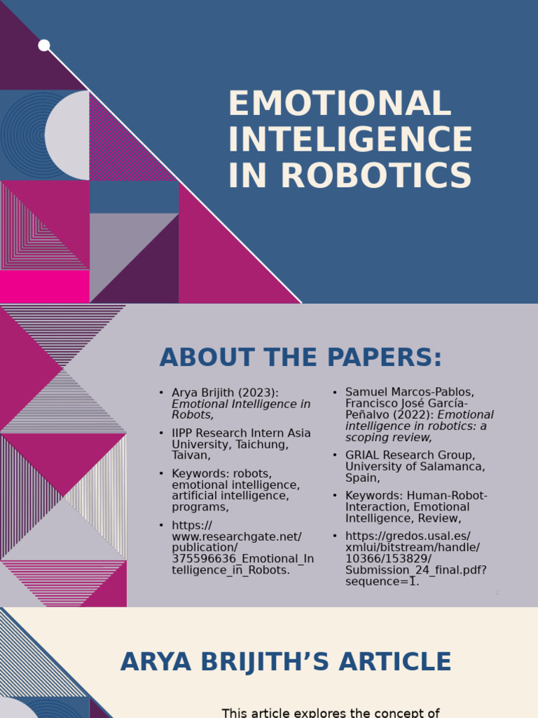 Emotional Intelligence in Robotics Explained | PDF | Emotions ...
